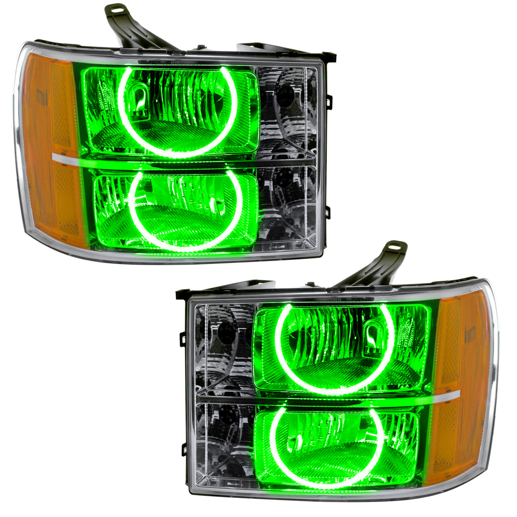 Smd-Pre-Assembled-Headlights,-Round-Ring-Design,-Green