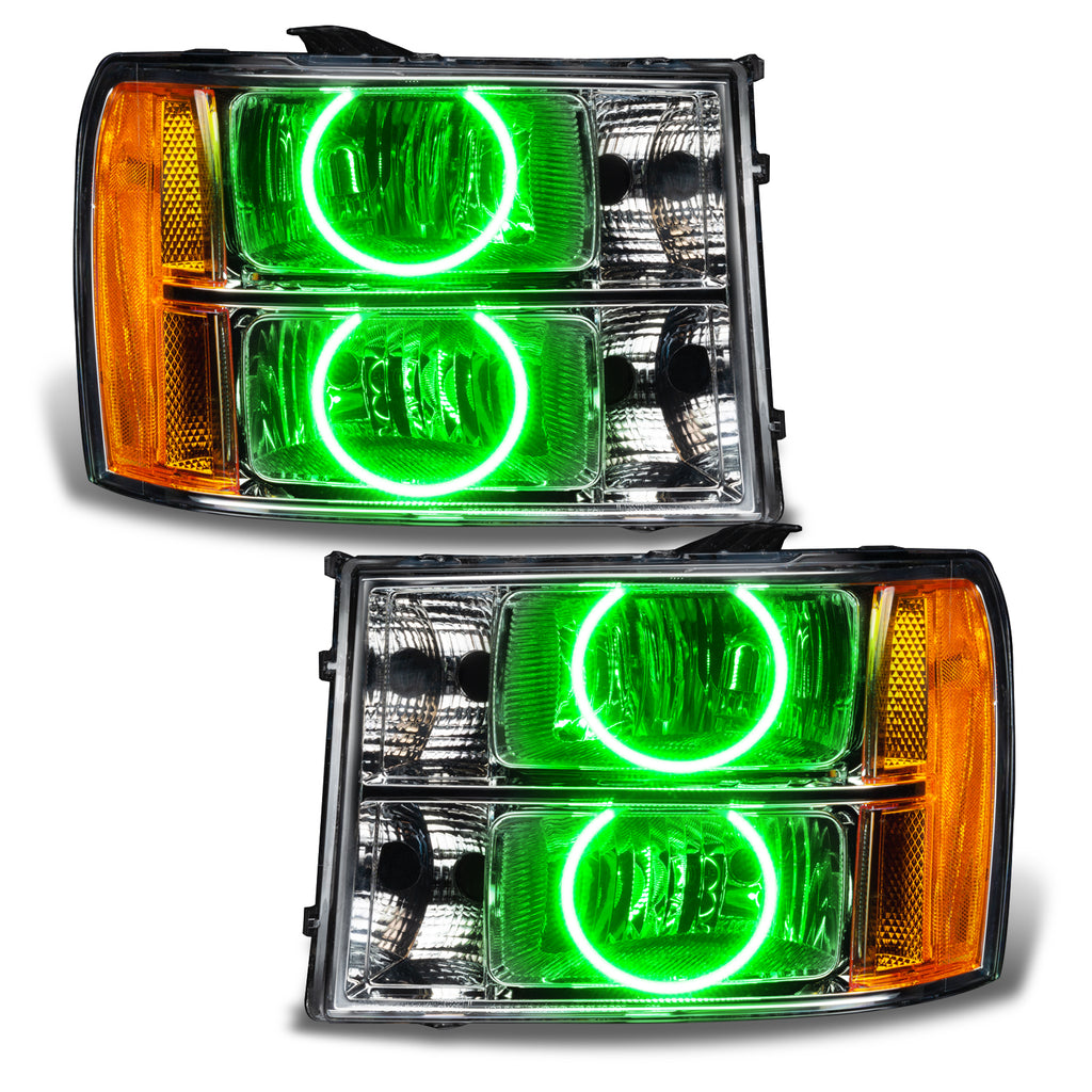 Smd-Pre-Assembled-Headlights,-Round-Ring-Design,-Green