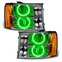 Load image into Gallery viewer, Smd-Pre-Assembled-Headlights,-Round-Ring-Design,-Green