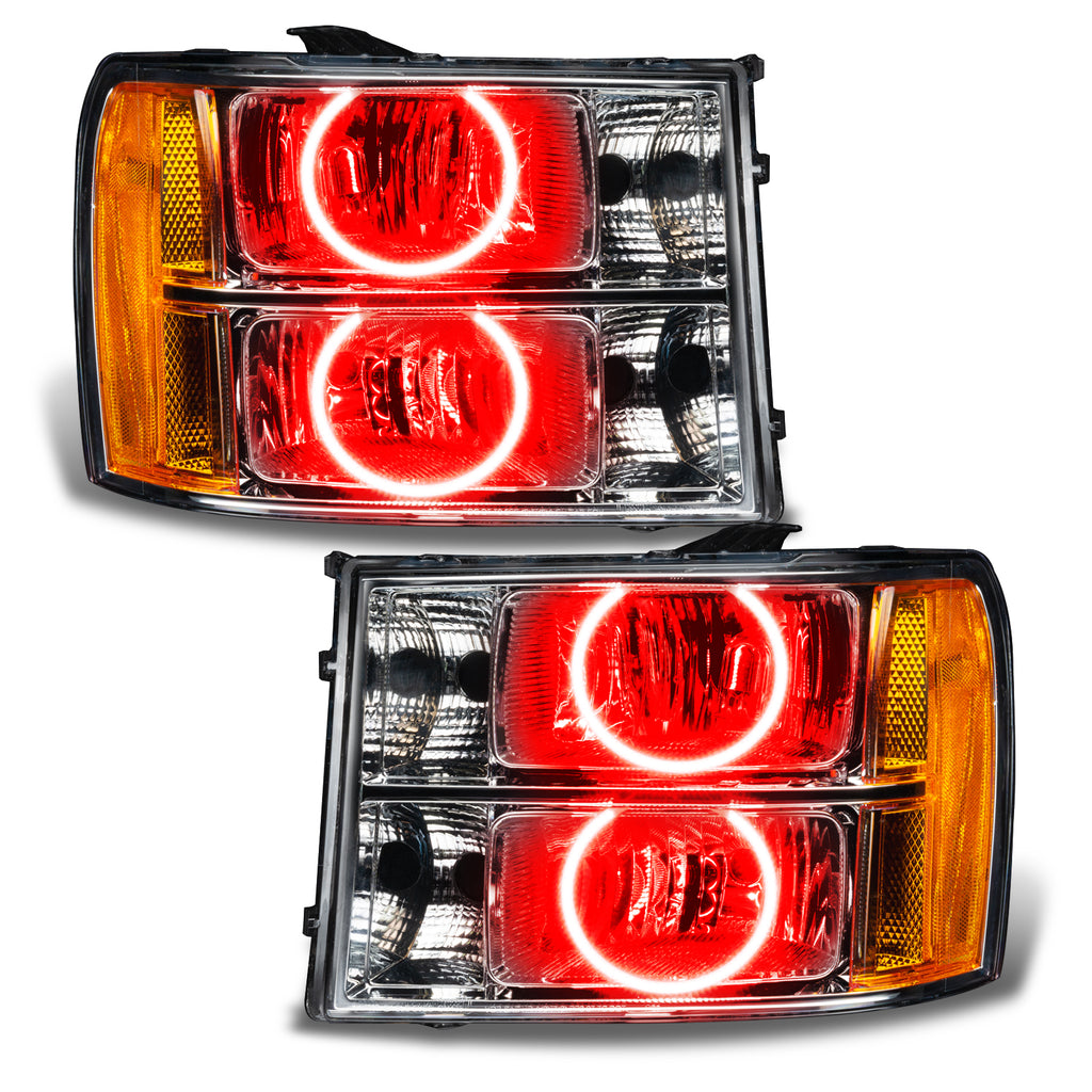 Smd-Pre-Assembled-Headlights,-Round-Ring-Design,-Red
