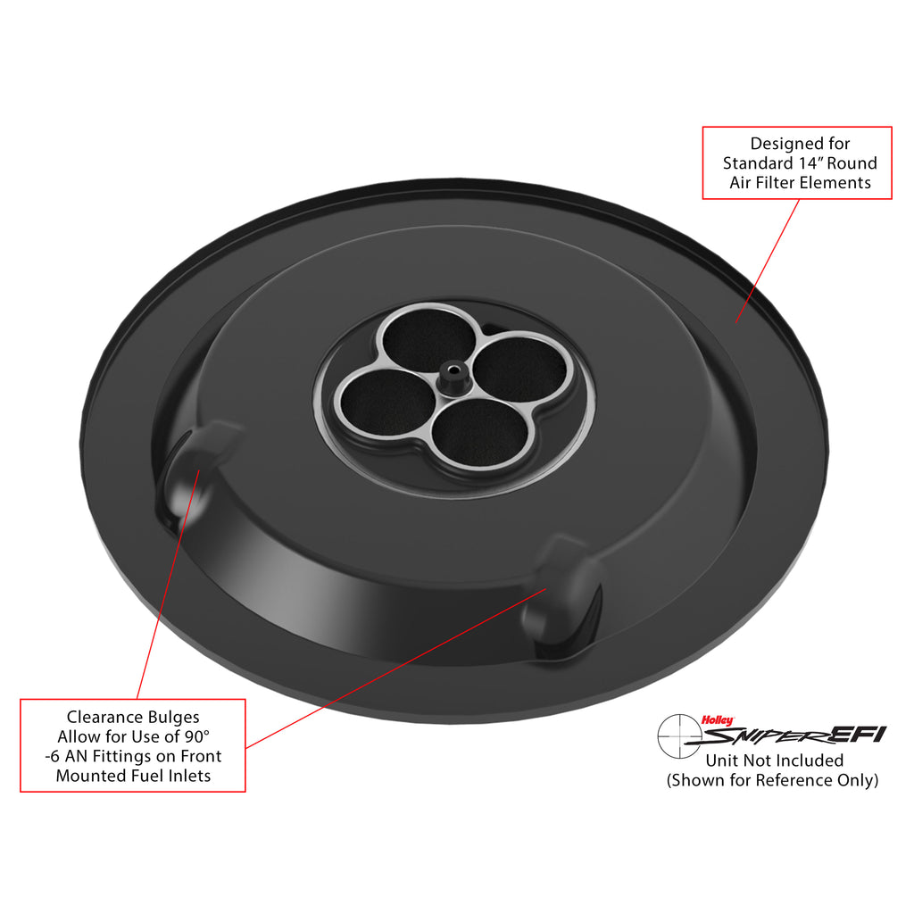 Sniper-Air-Cleaner-Assembly,-14-X-3---Black-Finish