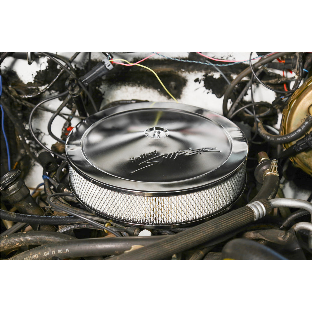 Sniper-Air-Cleaner-Assembly,-14-X-3---Chrome-Finish