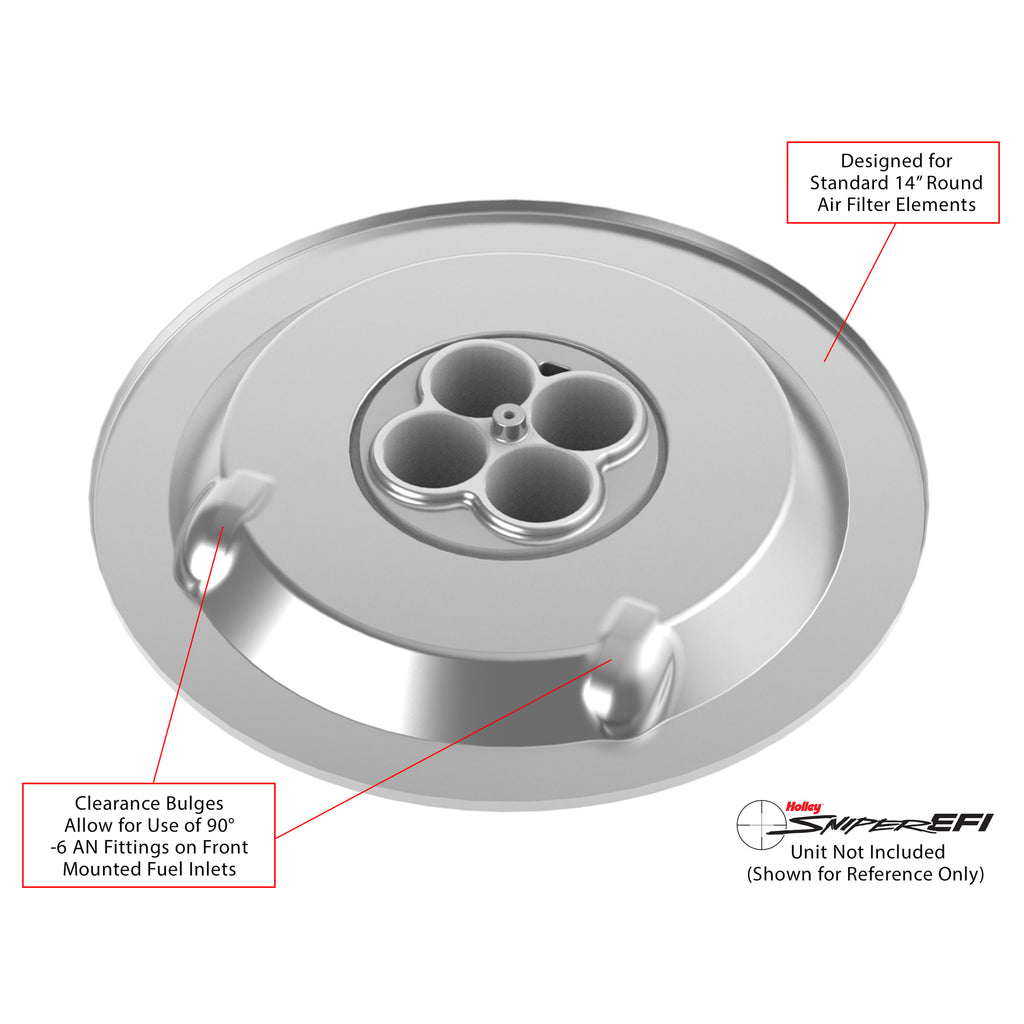 Sniper-Air-Cleaner-Assembly,-14-X-4---Chrome-Finish