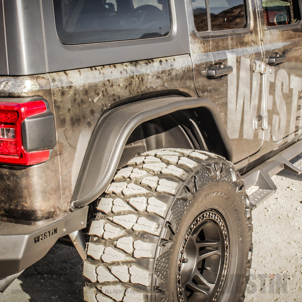 Snyper-18-20-Jeep-Wrangler-Tube-Fenders---Rear---Textured-Black