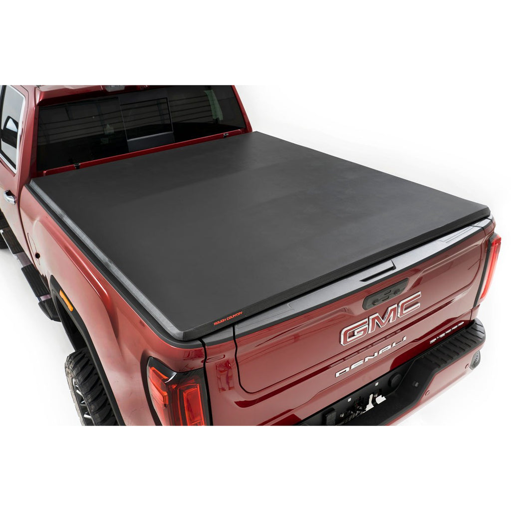 Soft-Tri-Fold-Bed-Cover-20-SilveradoSierra-2500Hd3500Hd-6-Foot-9-Inch-Bed-Rough-Country