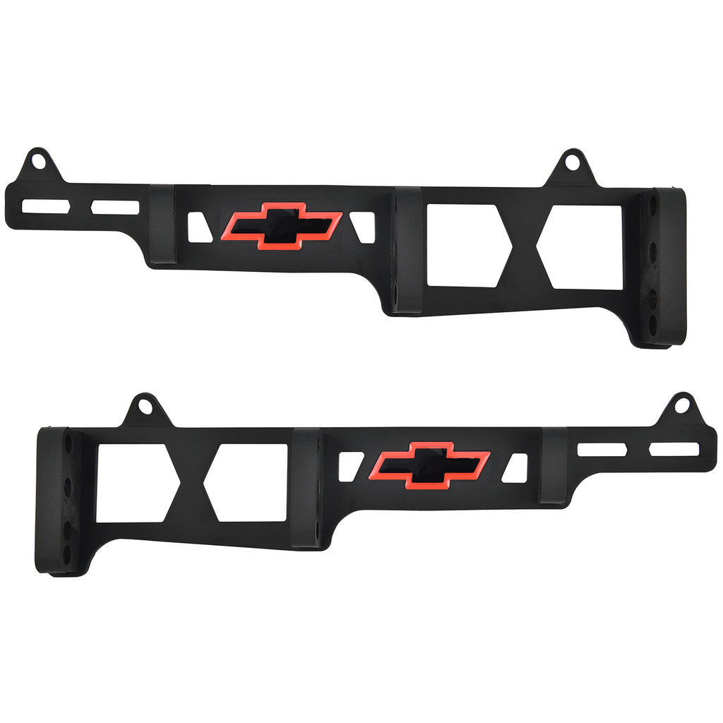 Spark-Plug-Wire-Loom-Set;-Linear-Style;-Bowtie-Logo;-For-Bb-Chevy;-Black-Crinkle