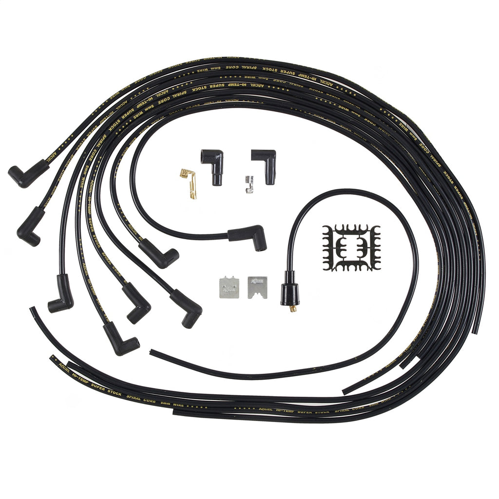 Spark-Plug-Wire-Set---8Mm---Universal---Black-Wire-With-Black-90-Deg-Boots