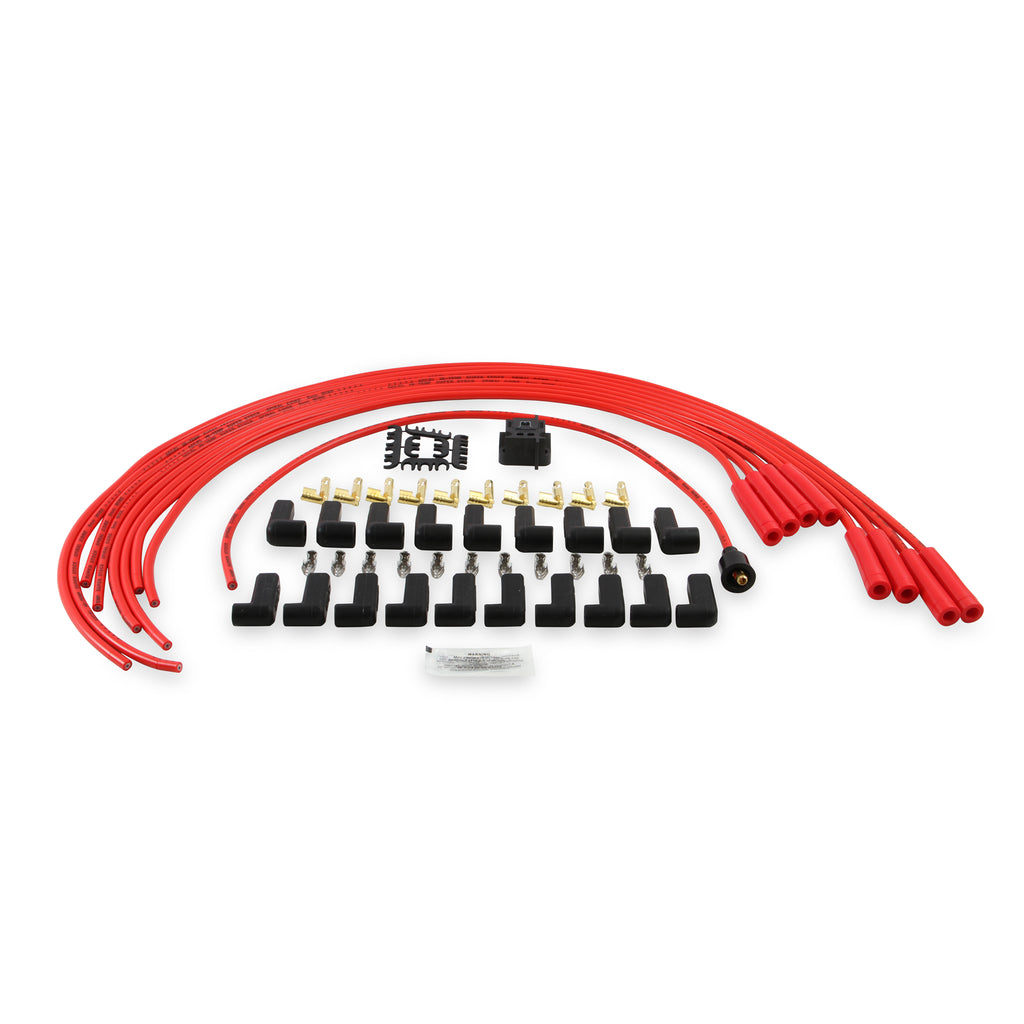 Spark-Plug-Wire-Set---8Mm---Universal---Red-Wire-With-Red-Straight-Boots