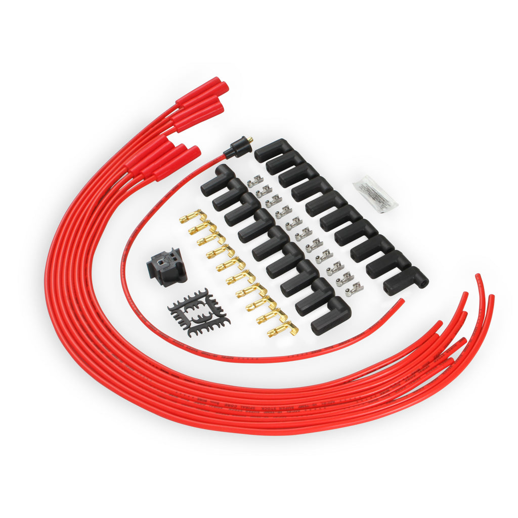 Spark-Plug-Wire-Set---8Mm---Universal---Red-Wire-With-Red-Straight-Boots