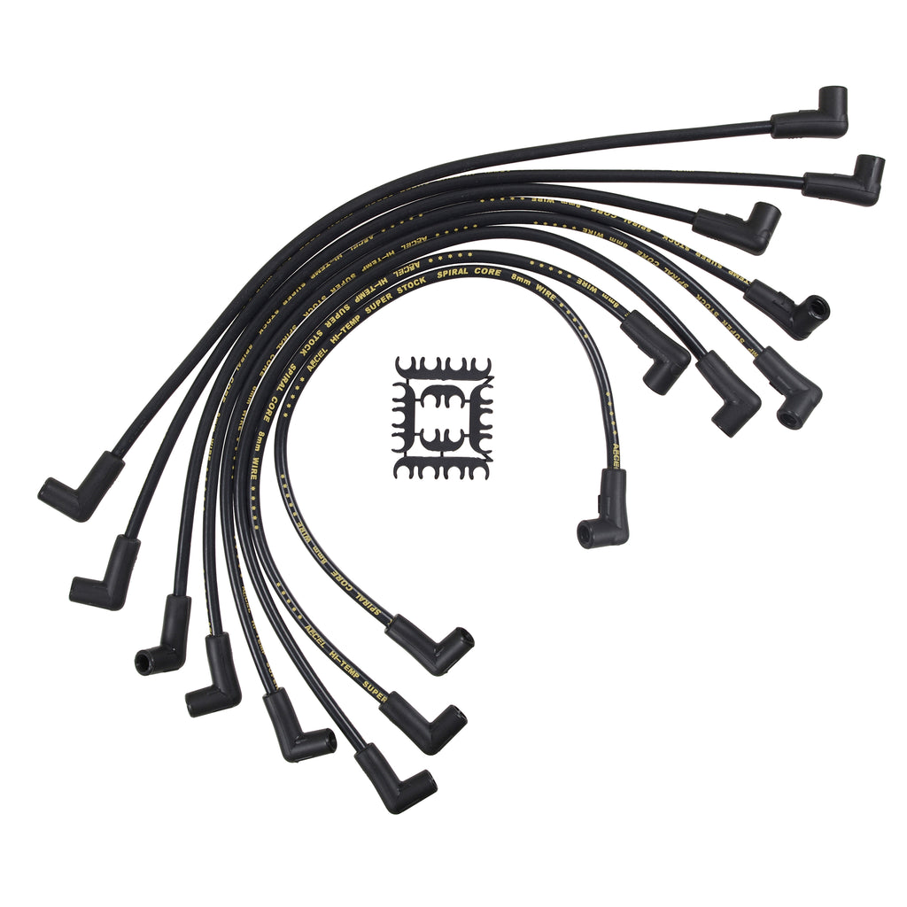 Spark-Plug-Wire-Set---8Mm-Super-Stock---Hei-Corrected-Cap---Ferro-Spiral---Black