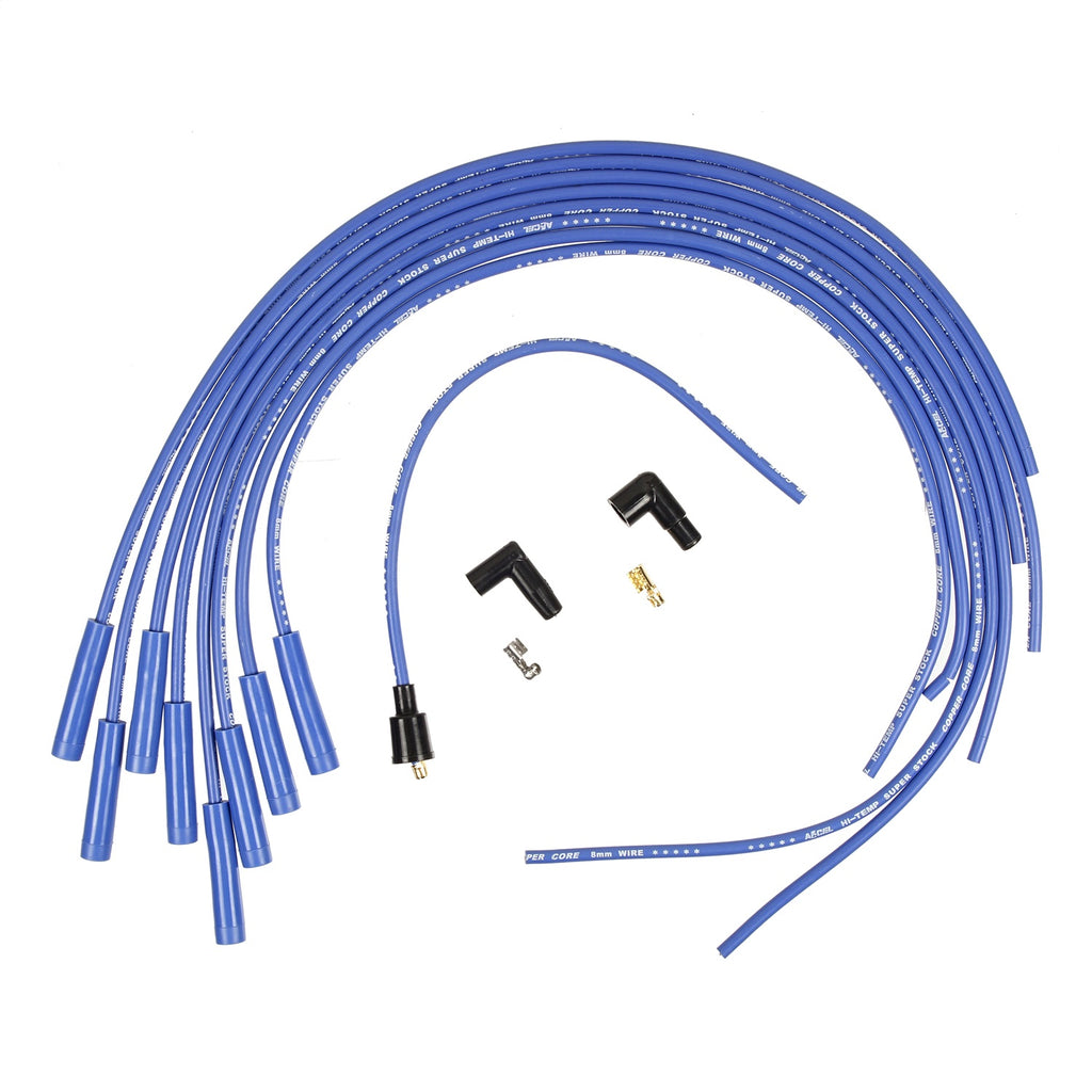 Spark-Plug-Wire-Set---Super-Stock---Copper-Spiral-Core---8Mm---Blue