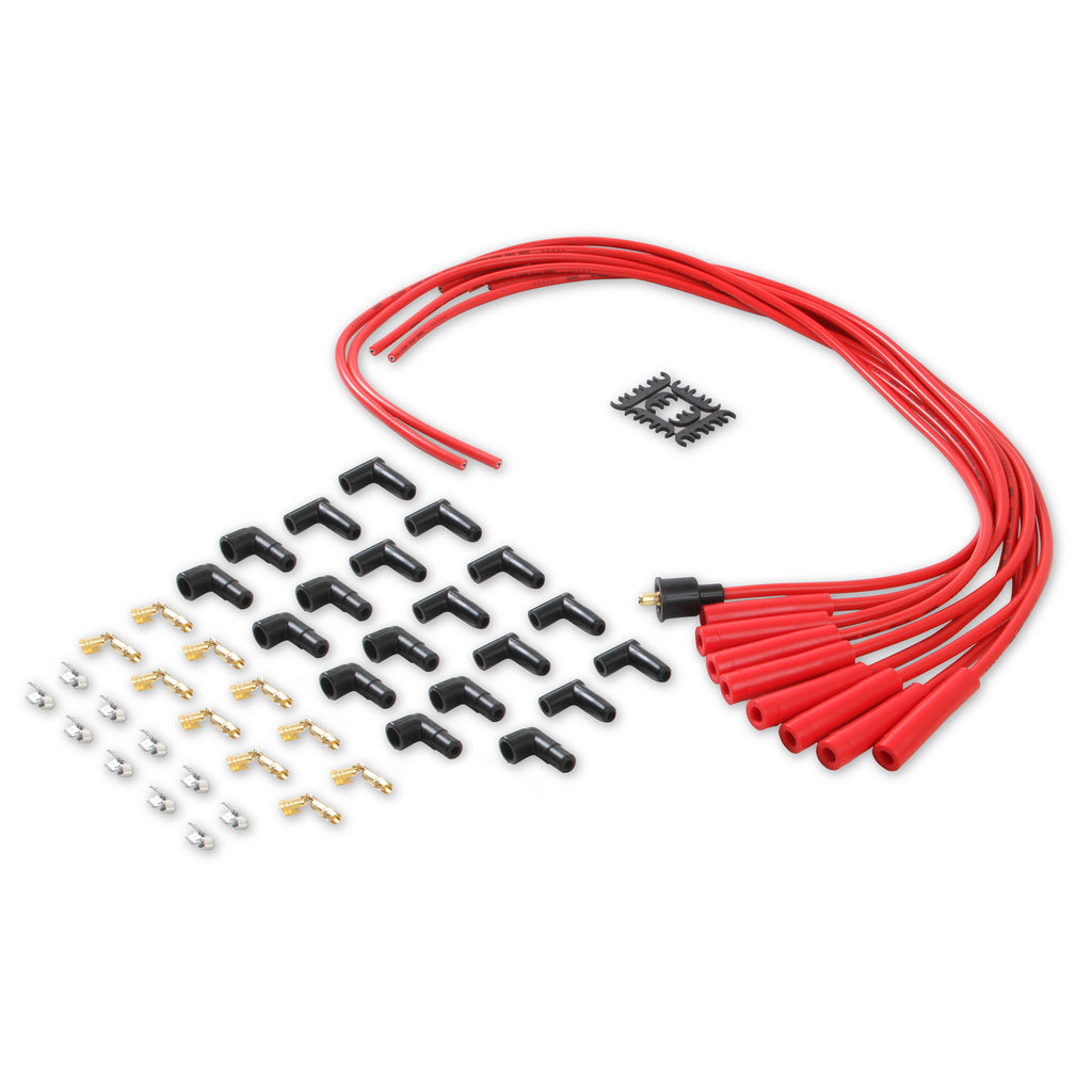 Spark-Plug-Wire-Set--8Mm----Red-Wire-With-Red-Straight-Boots