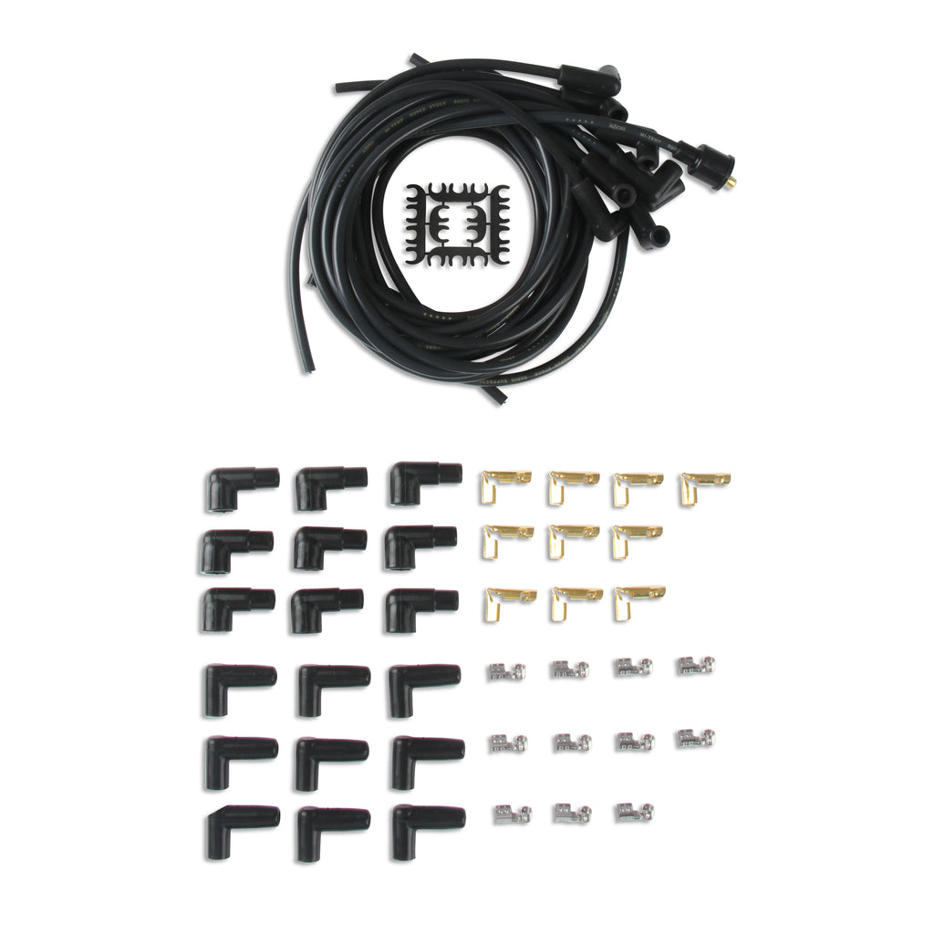 Spark-Plug-Wire-Set--8Mm---Black-Wire-With-Black-90-Deg-Boots
