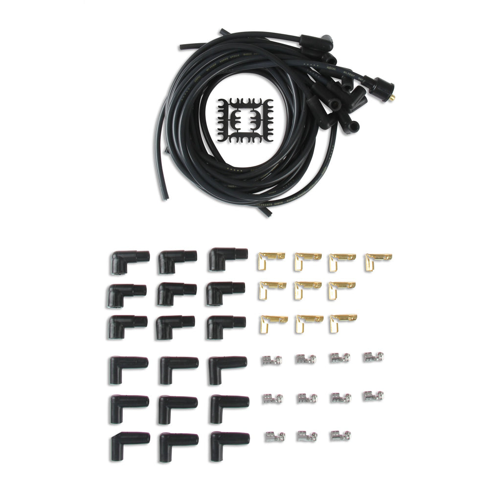 Spark-Plug-Wire-Set--8Mm---Black-Wire-With-Black-90-Deg-Boots