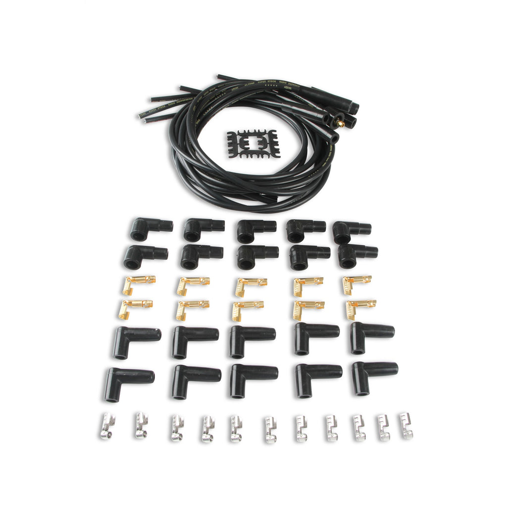 Spark-Plug-Wire-Set--8Mm---Black-Wire-With-Black-Straight-Boots