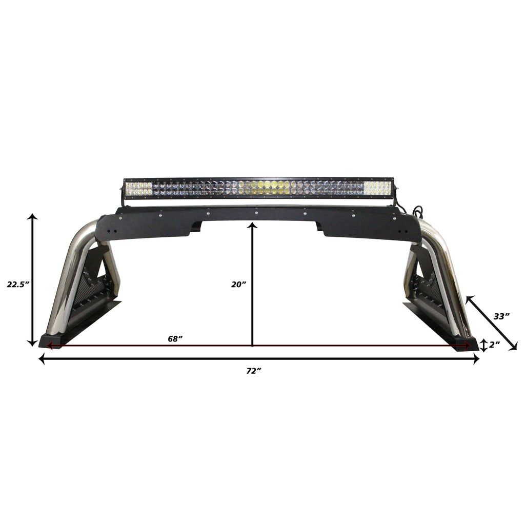 Sport-Bar-2.0-WLight-Mount-07-18-Gm-1500-07-19-Hd-Ram-02-18-1500-03-18-25003500-15-21-F150-07-21-Tundra-Polished-;-19-21-Classic-Ram