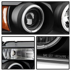 (-Spyder-Signature-)-Ford-F150-04-08-Projector-Headlights---Version-2---Ccfl-Halo---Led-(-Replaceable-Leds-)---Black---High-H1-(Included)---Low-9006-(Included)