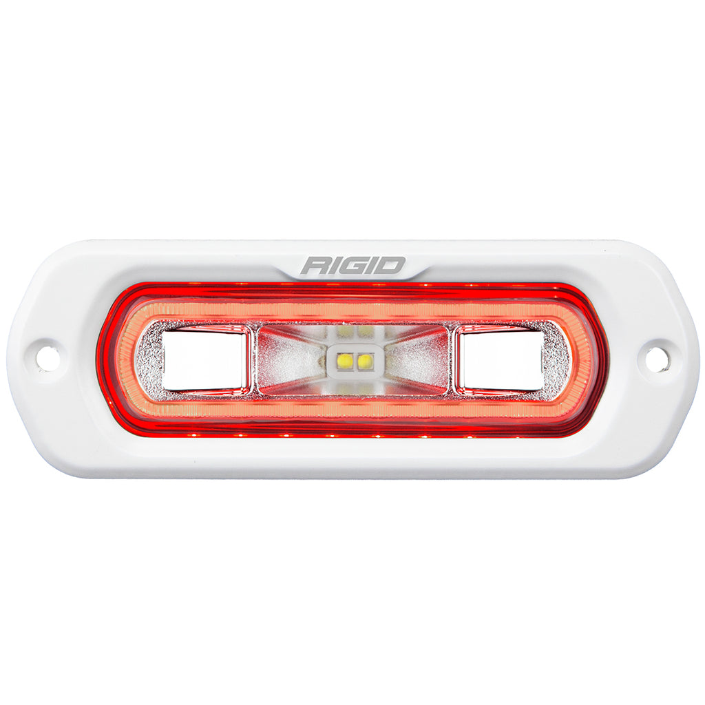 Sr-L-Series-Marine-Spreader-Pod-2-Wire-Flush-Mount-White-With-Red-Halo-Rigid-Industries