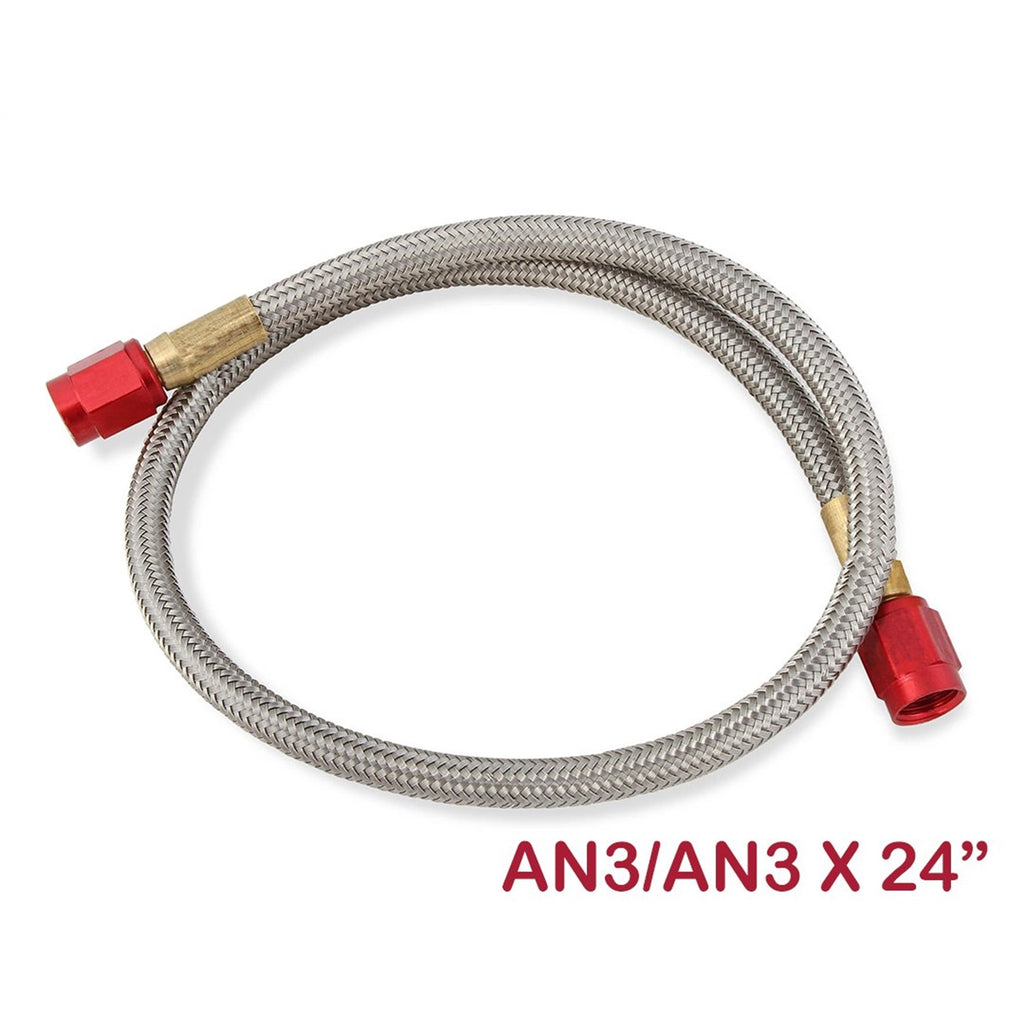 Stainless-Steel-Braided-Hose--3An-2-Foot-Red