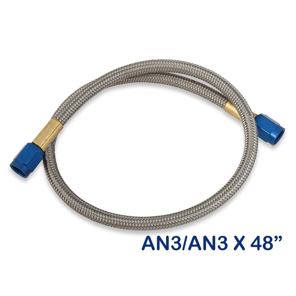 Stainless-Steel-Braided-Hose--3An-4-Foot-Blue