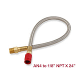 NOS 15230-2NOS  Stainless Steel Braided Hose -4An 2-Foot 1/8