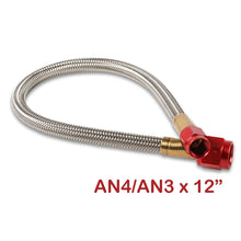 Load image into Gallery viewer, Stainless-Steel-Braided-Hose--4An-To--3An-1-Foot-Red