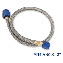 Load image into Gallery viewer, Stainless-Steel-Braided-Hose--4An-To--6An-X-12-Blue