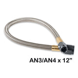 NOS 15340BNOS  Stainless Steel Braided Hose With Black Fittings -4An To -3An, 1-Foot Length