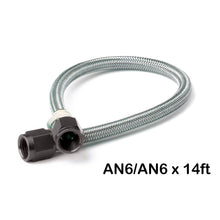 Load image into Gallery viewer, Stainless-Steel-Braided-Hose-With-Black-Fittings--6An,-14-Foot-Length