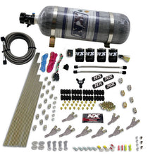 Load image into Gallery viewer, Std-Nozzle-Nitrous-Kit-(200-500Hp)-Gas-WDist-Block--4-Solenoids-W15Lb-Bottle