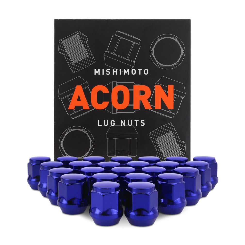 Steel-Lug-Nuts,-M12x1.5,-Acorn-Seat,-24Pc-Set,-Blue