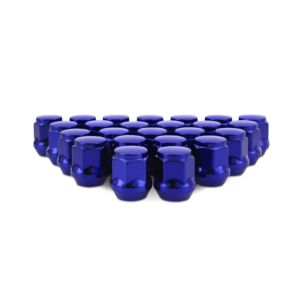 Steel-Lug-Nuts,-M12x1.5,-Acorn-Seat,-24Pc-Set,-Blue