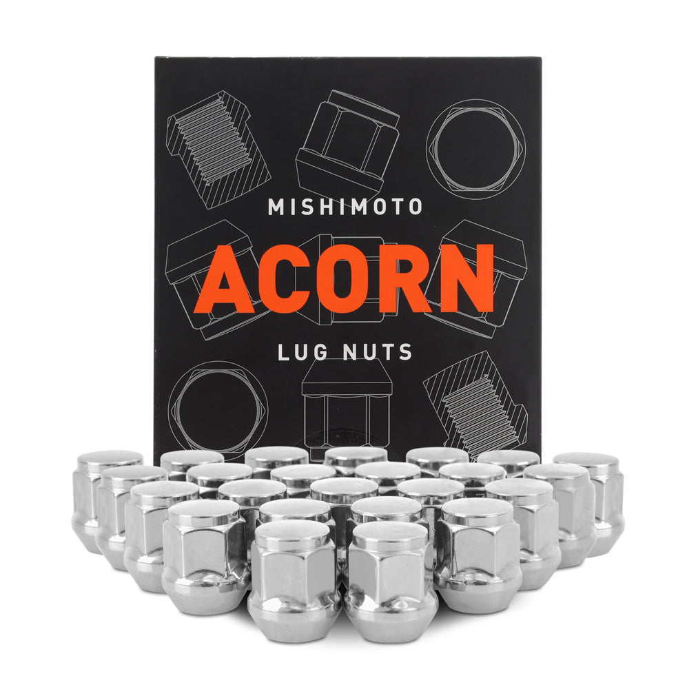 Steel-Lug-Nuts,-M12x1.5,-Acorn-Seat,-24Pc-Set,-Chrome
