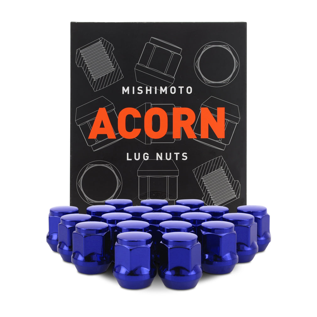 Steel-Lug-Nuts,-M12x1.5,-Acorn-Seat,-20Pc-Set,-Blue