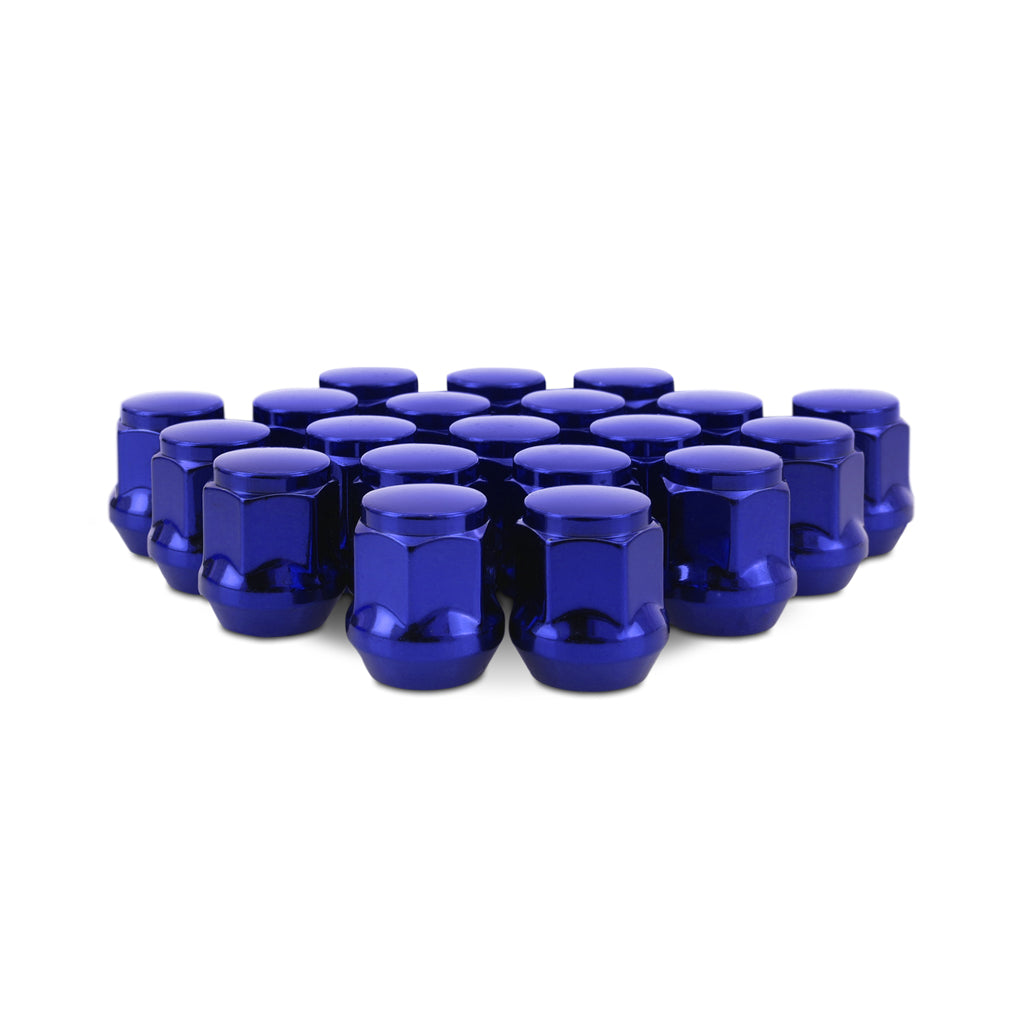 Steel-Lug-Nuts,-M12x1.5,-Acorn-Seat,-20Pc-Set,-Blue
