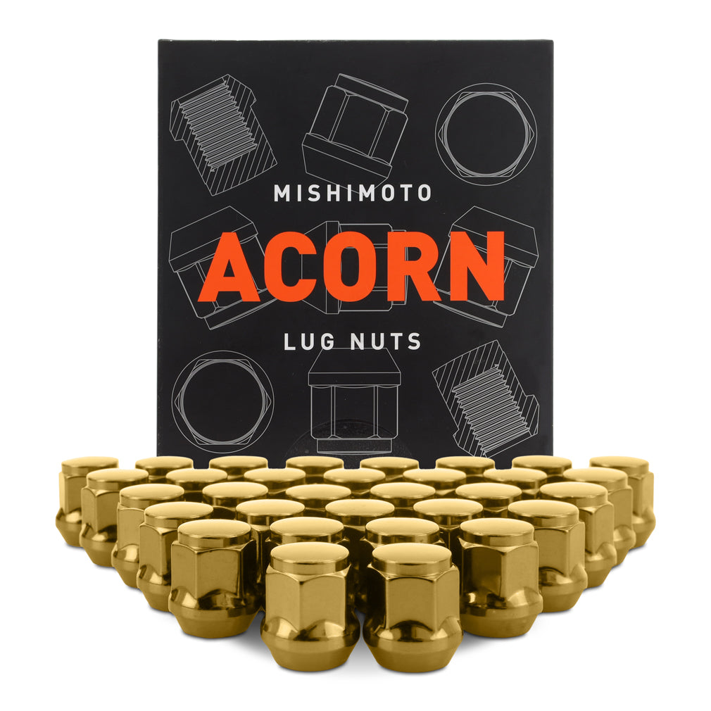 Steel-Lug-Nuts,-M14x1.5,-Acorn-Seat,-32Pc-Set,-Gold