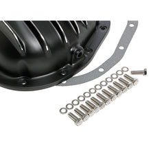Load image into Gallery viewer, Sterling-12-Bolt-Style;-Aluminum-Diff.-Cover-Black-WPolished-Fins