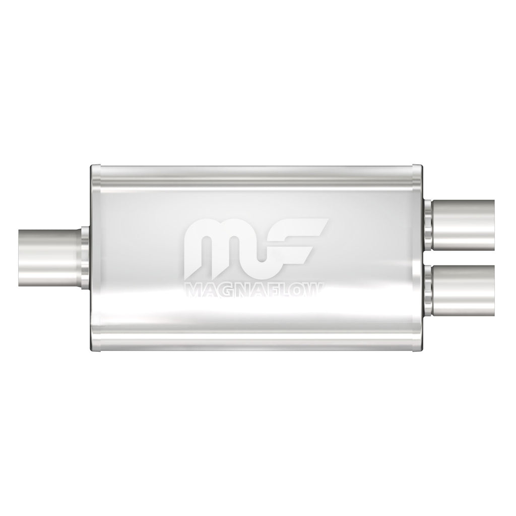 Straight-Through-Performance-Muffler;-2.252In.-CenterDual;--3.5X14x7-Body