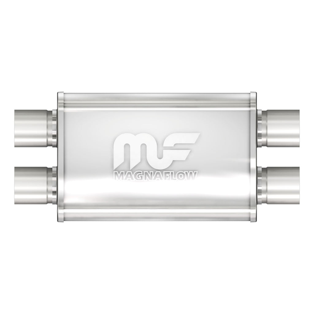 Straight-Through-Performance-Muffler;-2.25In.-DualDual;--4X14x9-Body