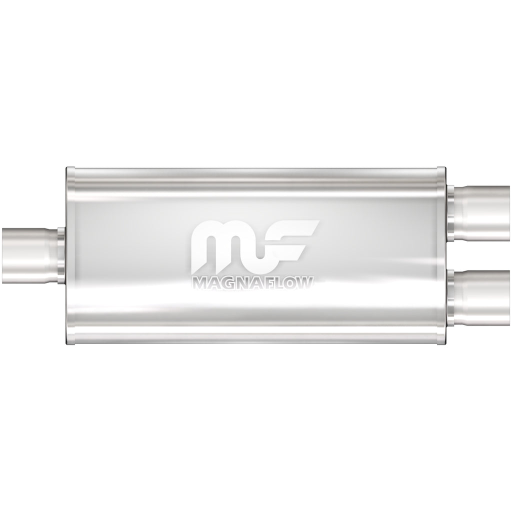 Straight-Through-Performance-Muffler;-2.5In.-CenterDual;--5X14x8-Body