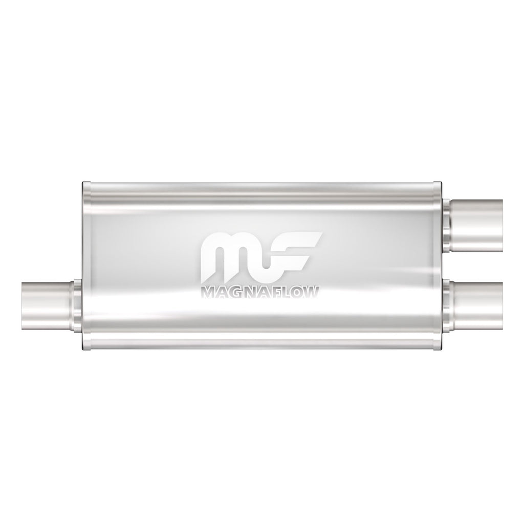 Straight-Through-Performance-Muffler;-2.5In.-OffsetDual;--5X18x8-Body