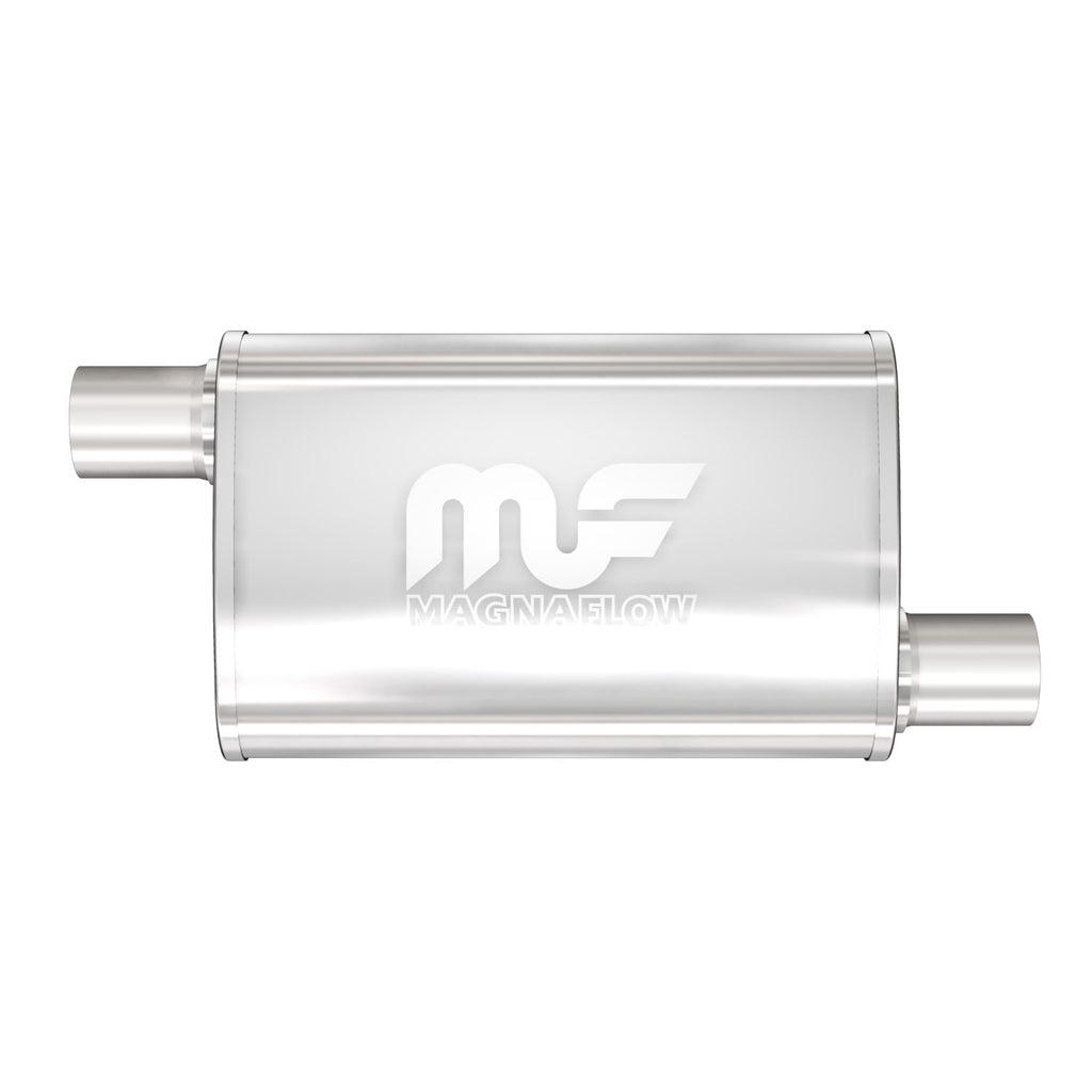 Straight-Through-Performance-Muffler;-2In.-OffsetOffset;--3.5X14x7-Body