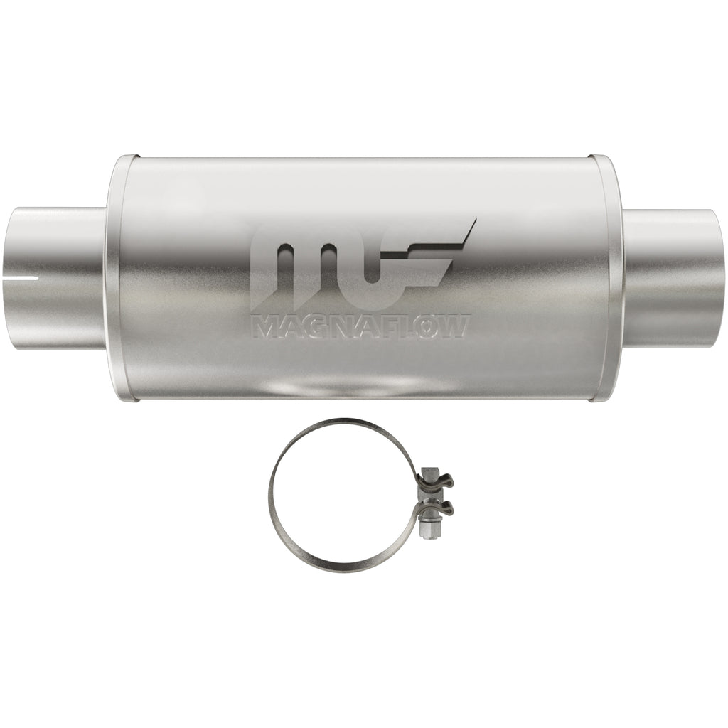 Straight-Through-Performance-Muffler;-4In.-CenterCenter;--7X14x7-Body