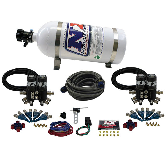Street-Shark-Gas-4-Solenoids-Nitrous-Kit-(100-150-250Hp)-W10Lb-Bottle