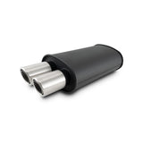 Vibrant 12311 STREETPOWER FLAT BLACK Oval Muffler with Dual 304SS Brushed Tips