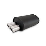 Vibrant 12316 STREETPOWER FLAT BLACK Oval Muffler with Dual 304SS Brushed Tips
