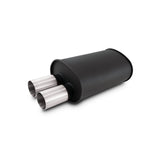 Vibrant 12325 STREETPOWER FLAT BLACK Oval Muffler with Dual 304SS Brushed Tips