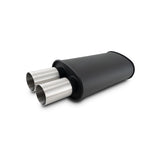 Vibrant 12321 STREETPOWER FLAT BLACK Oval Muffler with Dual 304SS Brushed Tips