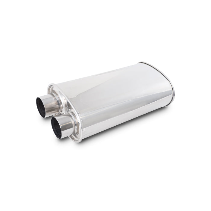 Streetpower-Oval-Muffler-2.5In-InletOutlet-(Same-Side)-T304-Stainless-Steel
