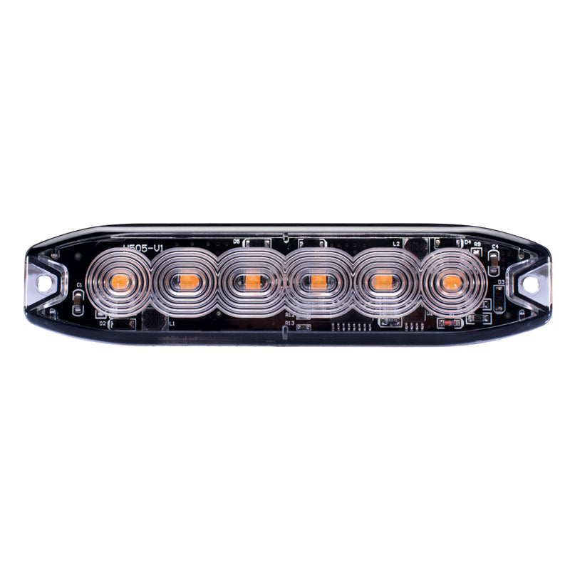 Strobe-Pro-Series-6-Led-Ultra-Thin-Strobe-Marker-W-Clear-Lens-(WhiteAmber)